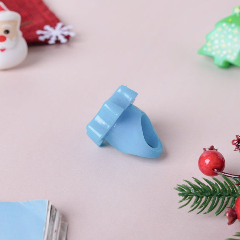 Quirky LED Snowflake PVC Ring Blue