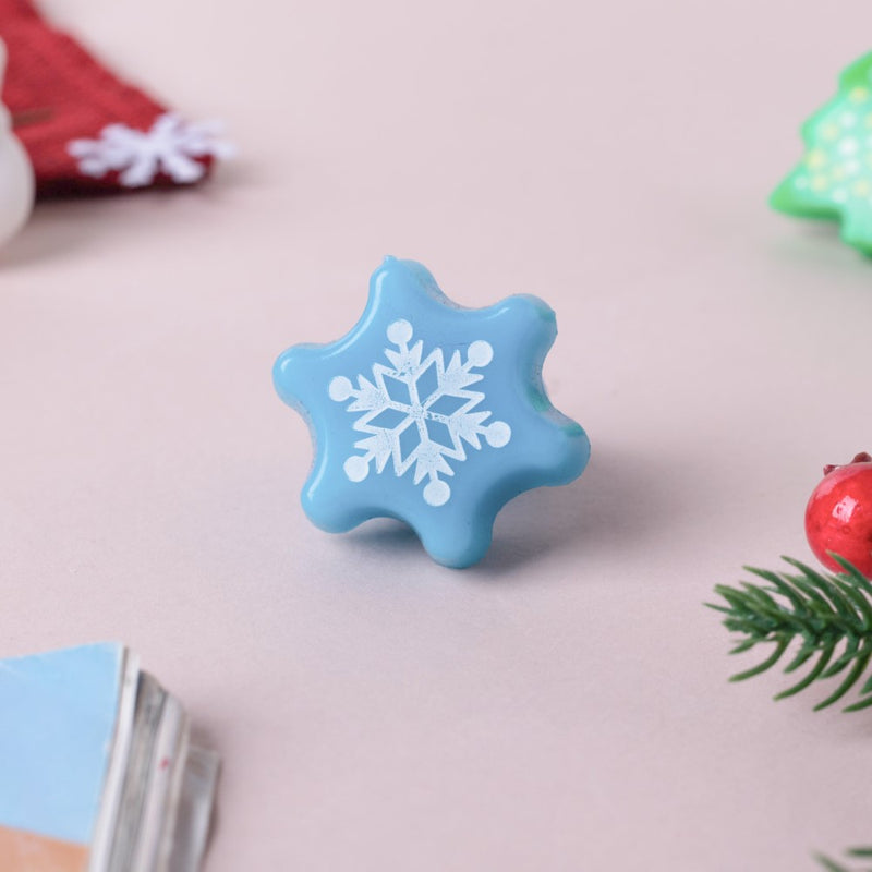 Quirky LED Snowflake PVC Ring Blue