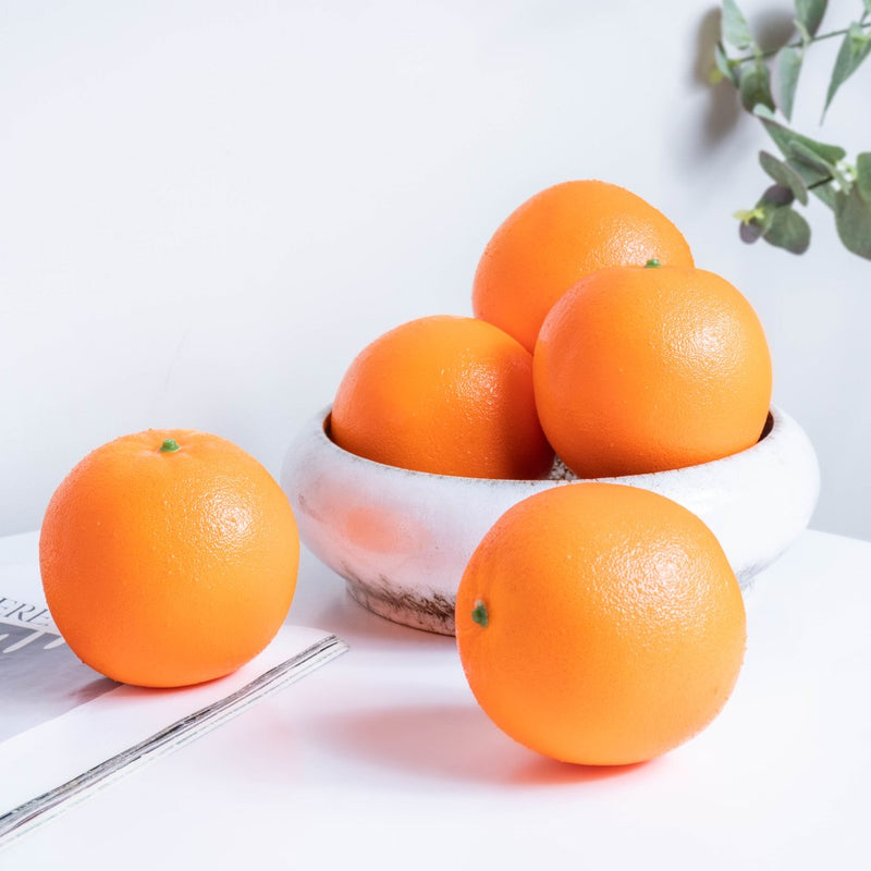 Decorative Citrus Orange Set Of 5 - Artificial Plant | Flower for vase | Home decor item | Room decoration item