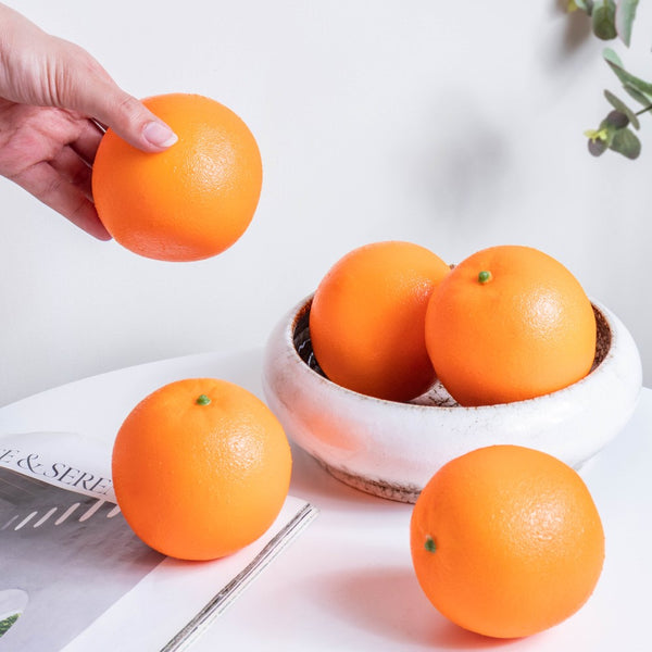 Decorative Citrus Orange Set Of 5 - Artificial Plant | Flower for vase | Home decor item | Room decoration item