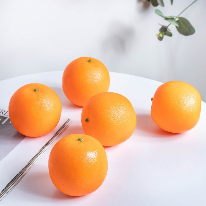 Decorative Citrus Orange Set Of 5 - Artificial Plant | Flower for vase | Home decor item | Room decoration item
