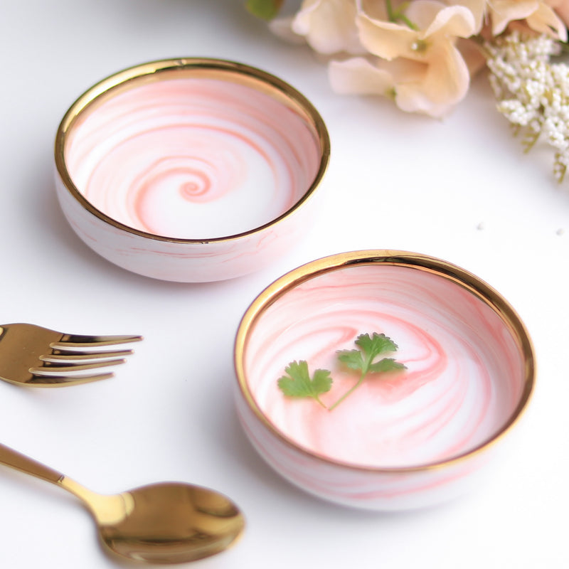 Pink Marble Plate - Serving plate, snack plate, ceramic dinner plates| Plates for dining table & home decor