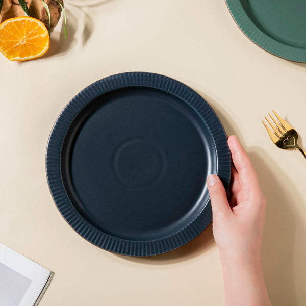 Matte Modern Ceramic Snack Plate Blue 8.5 Inch - Serving plate, snack plate, dessert plate | Plates for dining & home decor