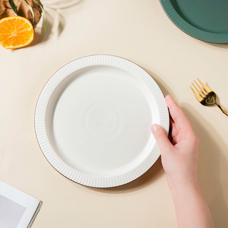 Matte Modern Ceramic Snack Plate White 8.5 Inch - Serving plate, snack plate, dessert plate | Plates for dining & home decor