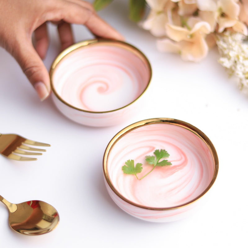 Pink Marble Plate - Serving plate, snack plate, ceramic dinner plates| Plates for dining table & home decor