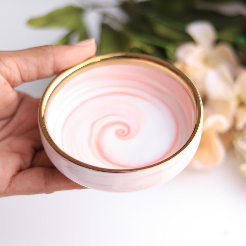 Pink Marble Plate - Serving plate, snack plate, ceramic dinner plates| Plates for dining table & home decor