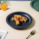 Matte Modern Ceramic Snack Plate Blue 8.5 Inch