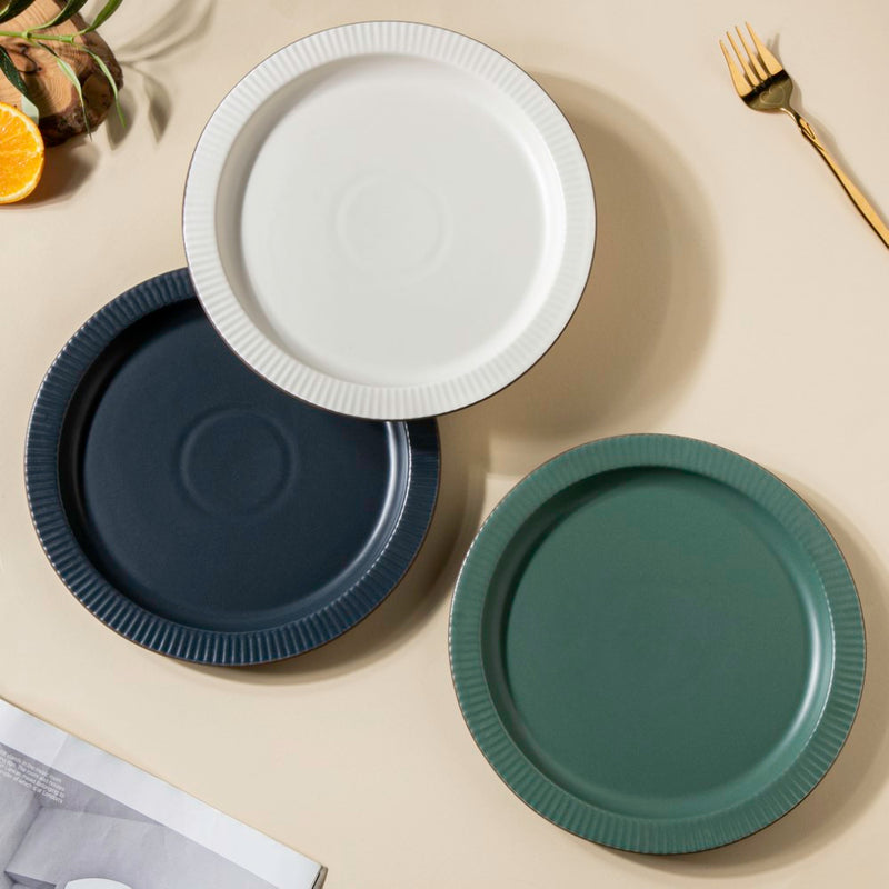 Matte Modern Ceramic Snack Plate White 8.5 Inch - Serving plate, snack plate, dessert plate | Plates for dining & home decor