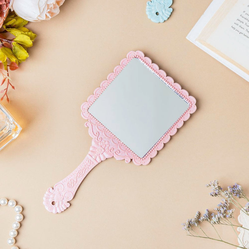 Victorian Beauty Face Mirror Pink - Handheld mirror: Buy mirror online | Mirror for dressing table and room decor