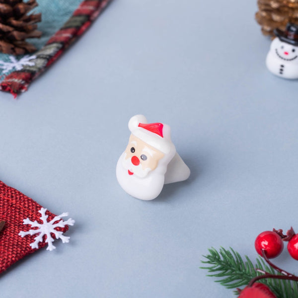 Quirky LED Santa Claus PVC Ring White