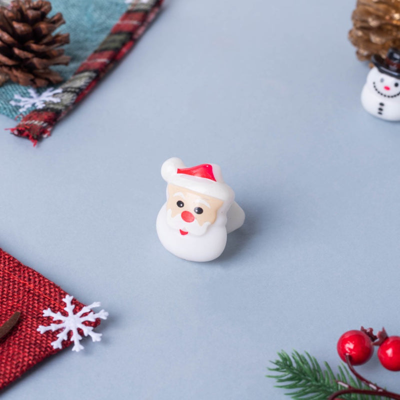Quirky LED Santa Claus PVC Ring White