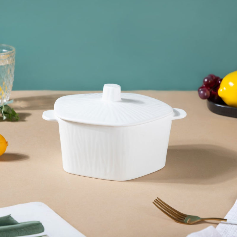 Pentagon Casserole - Serving bowl with lid, ceramic bowls with lids, noodle bowl, oven bowl, bowl with handle | Bowls for dining table & home decor