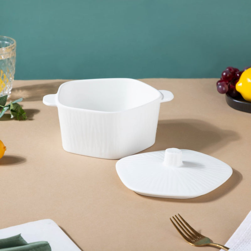 Pentagon Casserole - Serving bowl with lid, ceramic bowls with lids, noodle bowl, oven bowl, bowl with handle | Bowls for dining table & home decor