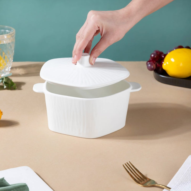 Pentagon Casserole - Serving bowl with lid, ceramic bowls with lids, noodle bowl, oven bowl, bowl with handle | Bowls for dining table & home decor