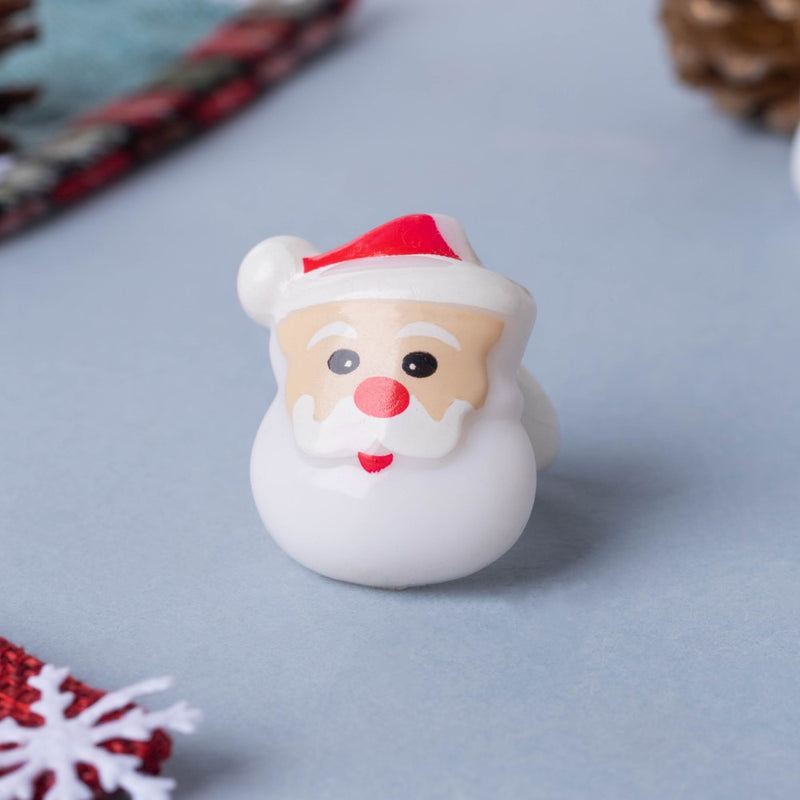 Quirky LED Santa Claus PVC Ring White