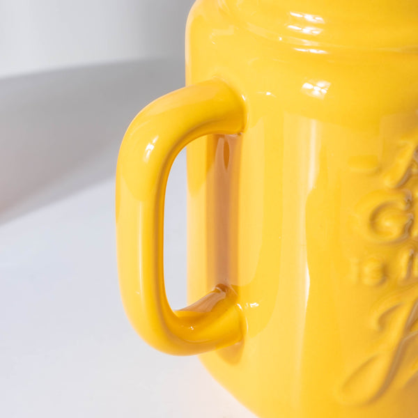 Riona Mason Mug Yellow 450 ml- Mug for coffee, tea mug, cappuccino mug | Cups and Mugs for Coffee Table & Home Decor