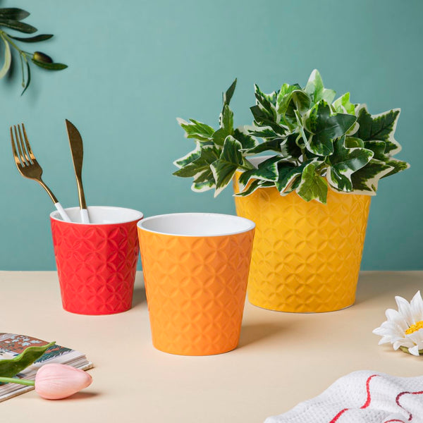 Colourpop Ceramic Planters Set Of 3 - Indoor planters and flower pots | Home decor items