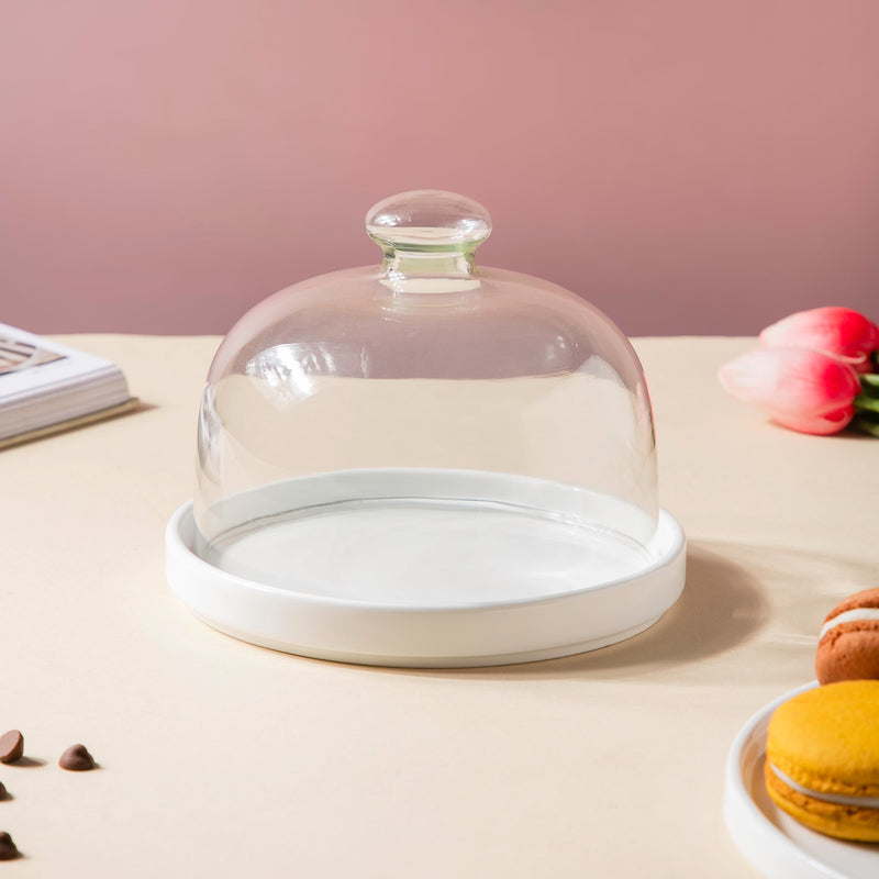 Cake Plate With Dome 7.5 Inch
