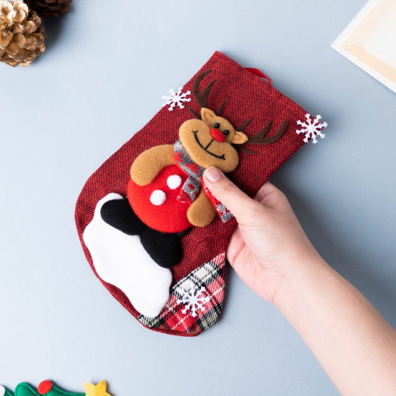 Woven Gift Stocking 9 Inch - Wall decoration for Christmas wall design | Room decor & home decoration items