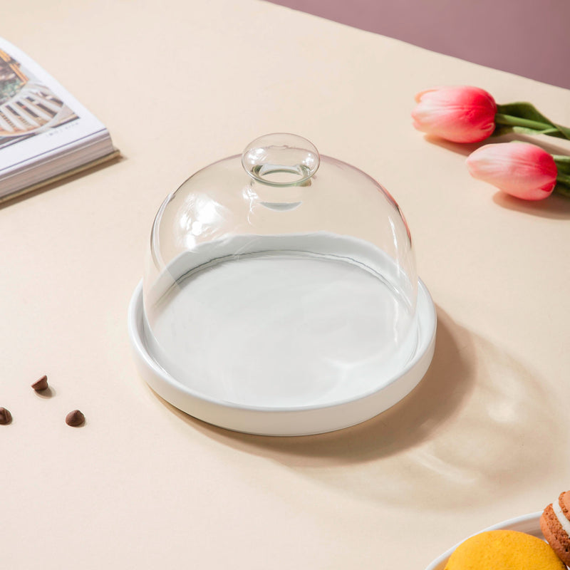Cake Plate With Dome 7.5 Inch