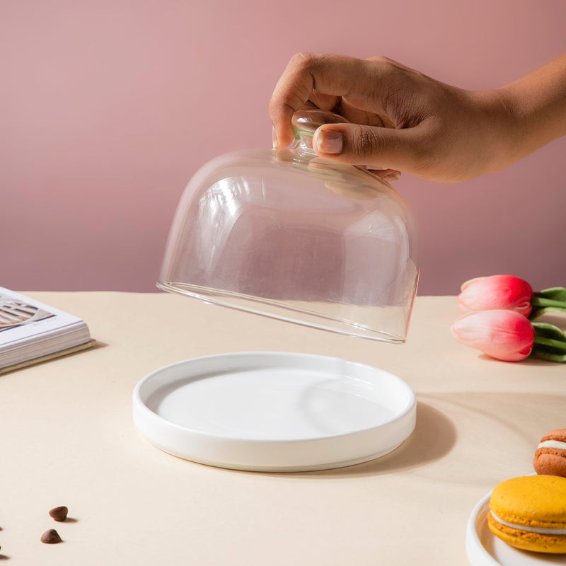 Cake Plate With Dome 7.5 Inch