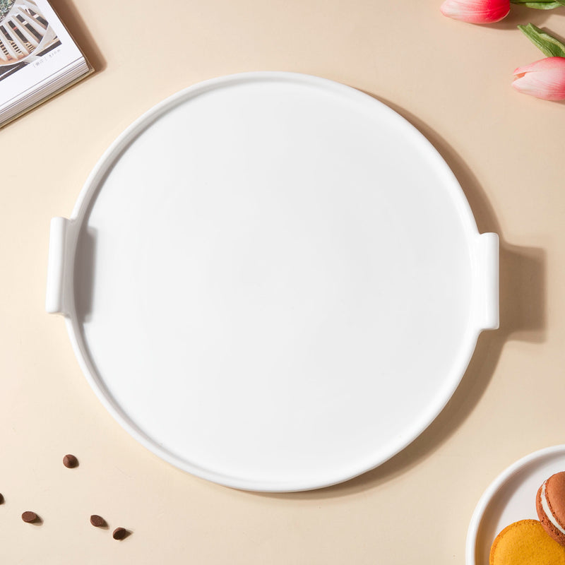 Cake Plate With Cover White 11.5 Inch