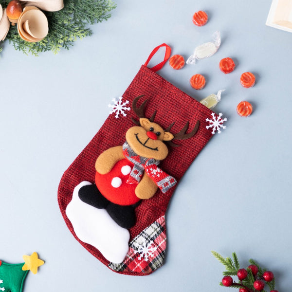 Woven Gift Stocking 9 Inch - Wall decoration for Christmas wall design | Room decor & home decoration items
