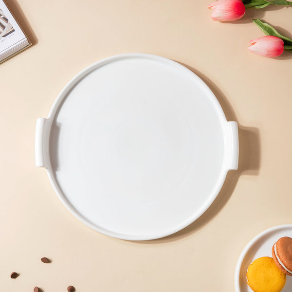 Cake Plate With Cover White 10 Inch