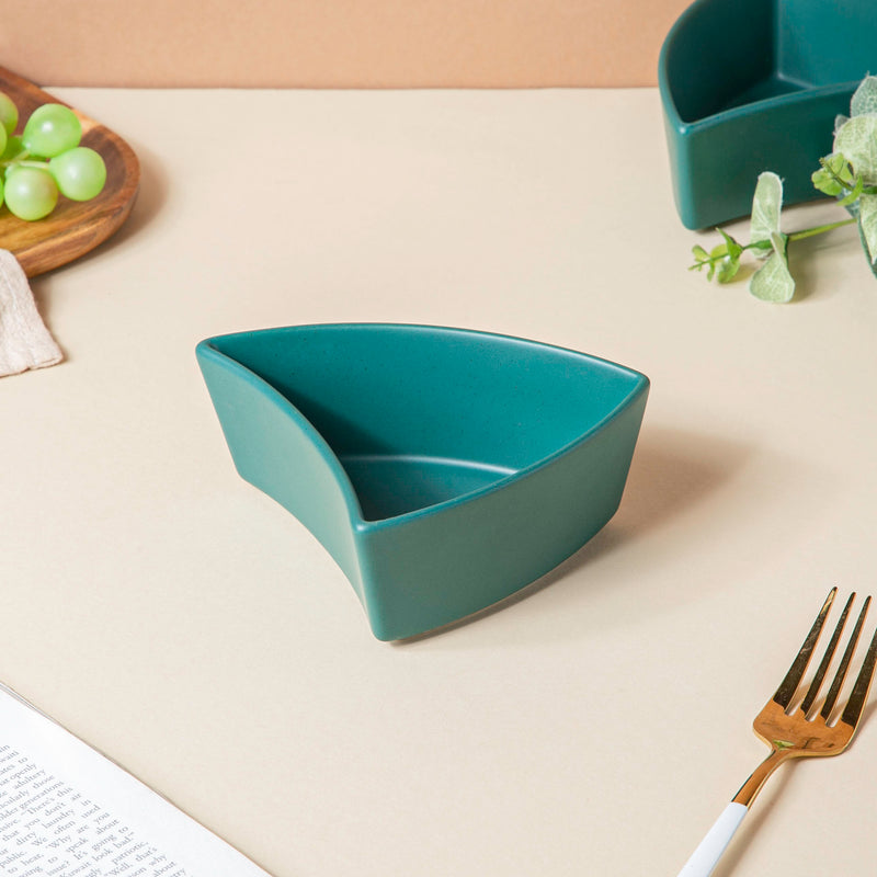 Dry Fruit Bowl Green Set Of 5 200 ml - Bowl,ceramic bowl, snack bowls, curry bowl, popcorn bowls | Bowls for dining table & home decor