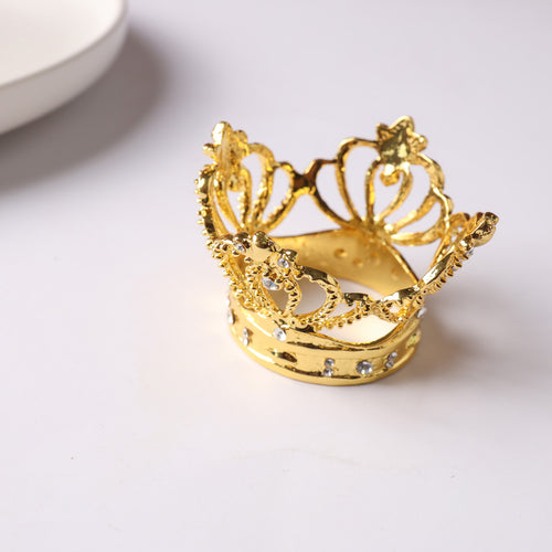 Gold Serviette Crown Ring