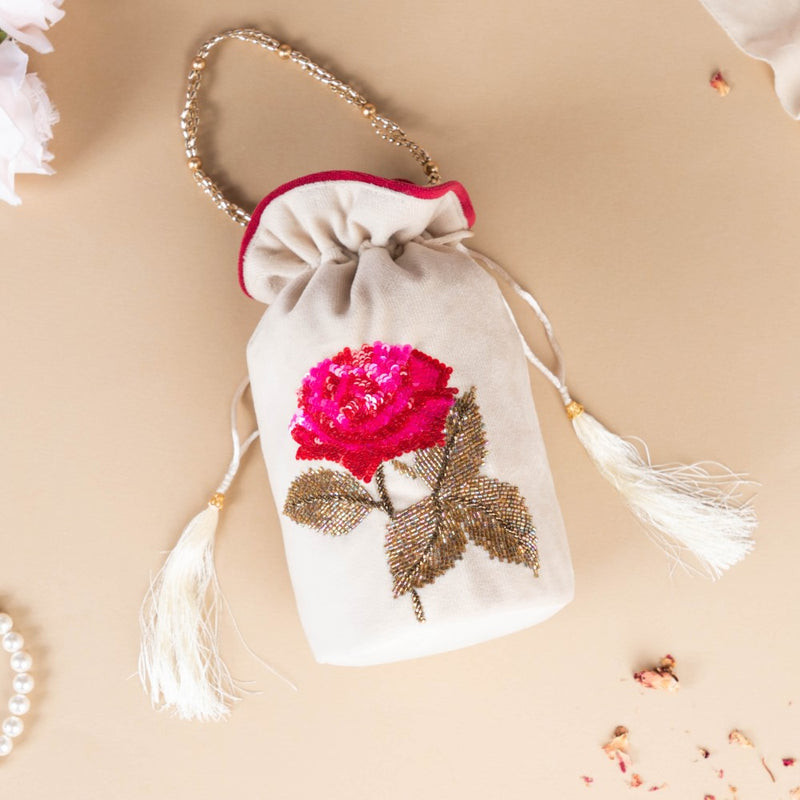 Gul Velvet Potli Bag Off White