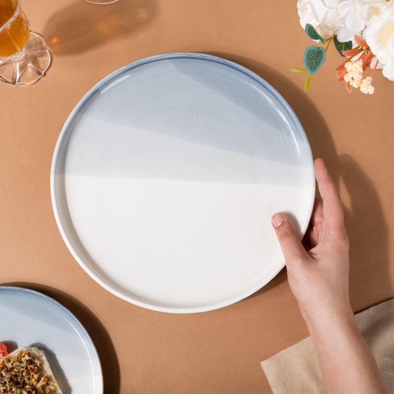 Ombre Dinner Plate Grey 10 Inch - Serving plate, lunch plate, ceramic dinner plates| Plates for dining table & home decor