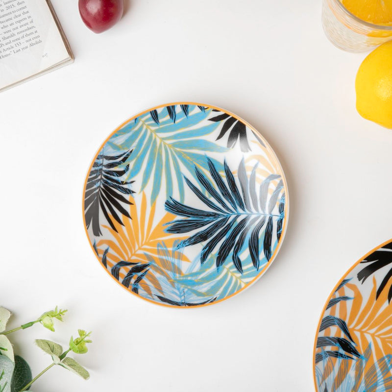 Areca Decal Ceramic Dessert Plate 6 Inch - Serving plate, small plate, snacks plates | Plates for dining table & home decor