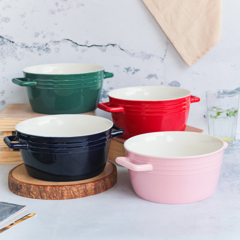Ceramic Soup Bowl with Handles - Bowl, ceramic bowl, serving bowls, noodle bowl, salad bowls, bowl for snacks, large serving bowl, bowl with handle | Bowls for dining table & home decor