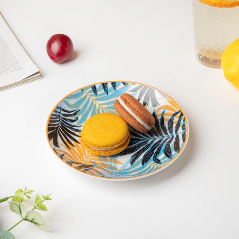Areca Decal Ceramic Dessert Plate 6 Inch - Serving plate, small plate, snacks plates | Plates for dining table & home decor