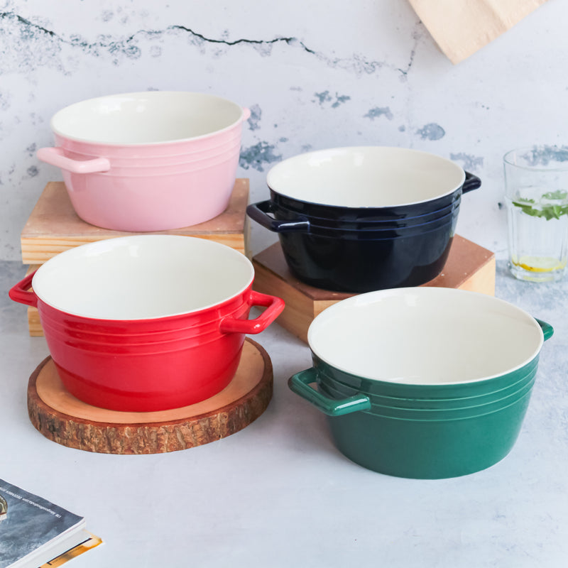 Ceramic Soup Bowl with Handles - Bowl, ceramic bowl, serving bowls, noodle bowl, salad bowls, bowl for snacks, large serving bowl, bowl with handle | Bowls for dining table & home decor
