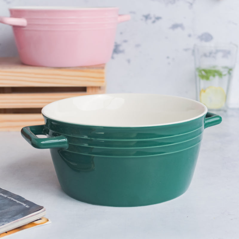 Ceramic Soup Bowl with Handles - Bowl, ceramic bowl, serving bowls, noodle bowl, salad bowls, bowl for snacks, large serving bowl, bowl with handle | Bowls for dining table & home decor