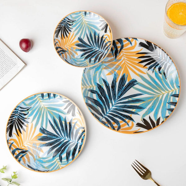 Areca Decal Ceramic Snack Plate 8 Inch