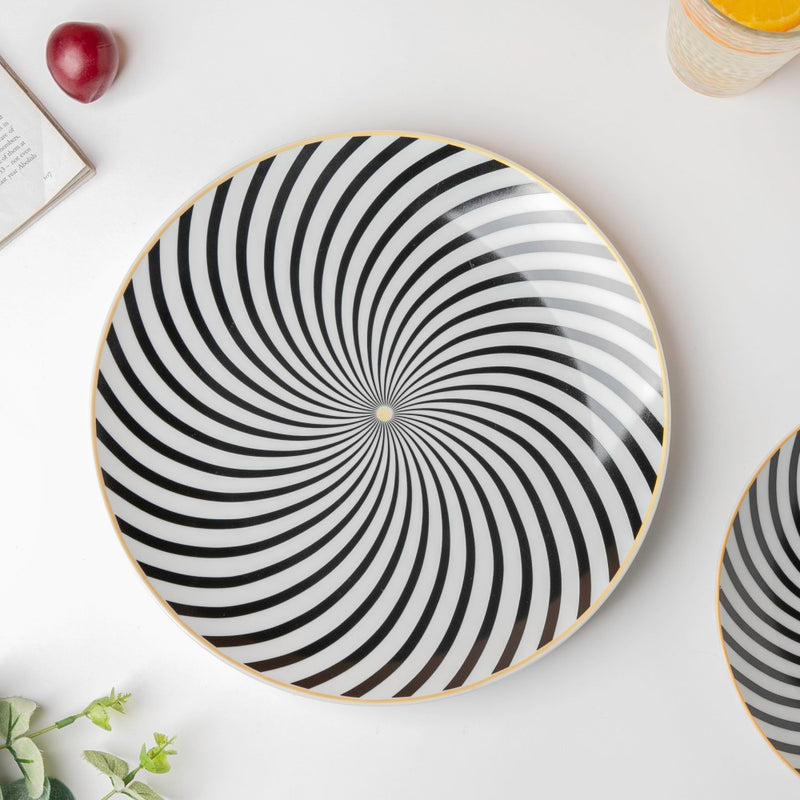 La Mode Spiral Dinner Plate 10 Inch - Serving plate, lunch plate, ceramic dinner plates| Plates for dining table & home decor
