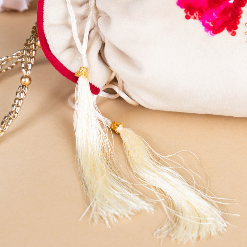 Gul Velvet Potli Bag Off White