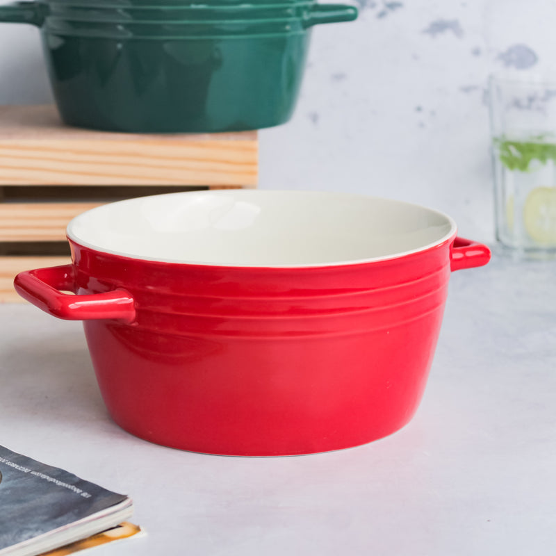 Ceramic Soup Bowl with Handles - Bowl, ceramic bowl, serving bowls, noodle bowl, salad bowls, bowl for snacks, large serving bowl, bowl with handle | Bowls for dining table & home decor