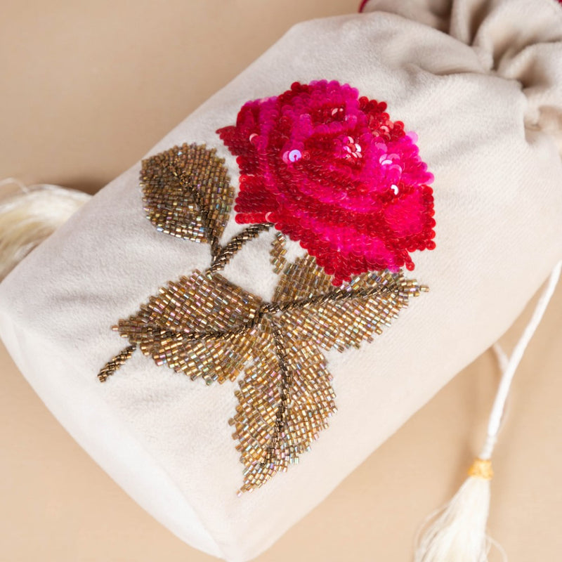 Gul Velvet Potli Bag Off White