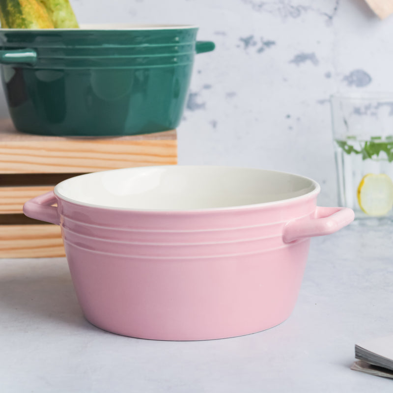 Ceramic Soup Bowl with Handles - Bowl, ceramic bowl, serving bowls, noodle bowl, salad bowls, bowl for snacks, large serving bowl, bowl with handle | Bowls for dining table & home decor