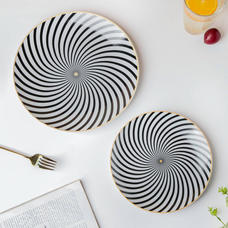 La Mode Spiral Snack Plate 8 Inch - Serving plate, snack plate, dessert plate | Plates for dining & home decor