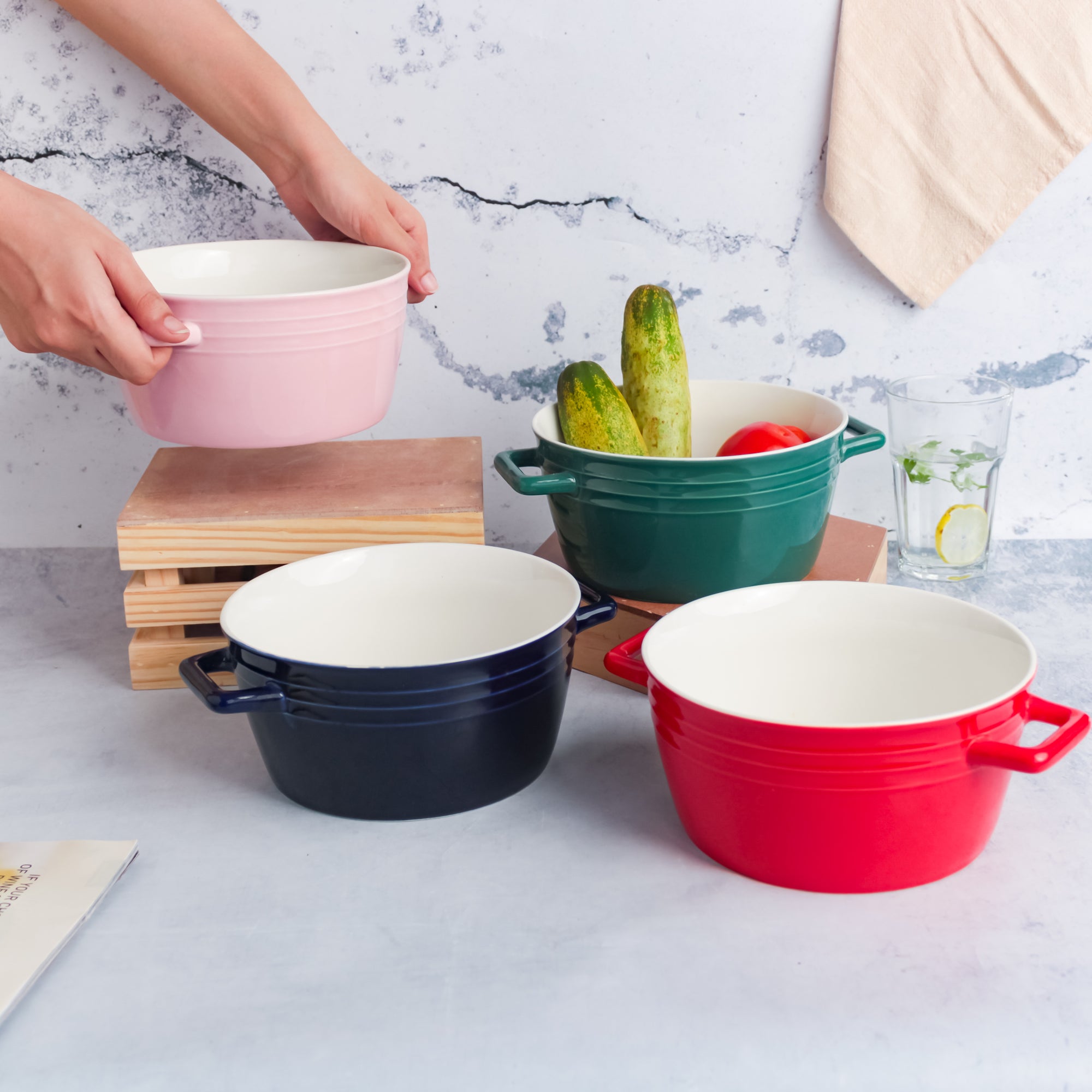 Ceramic Soup Bowl with Handles Online Premium Serving Bowl