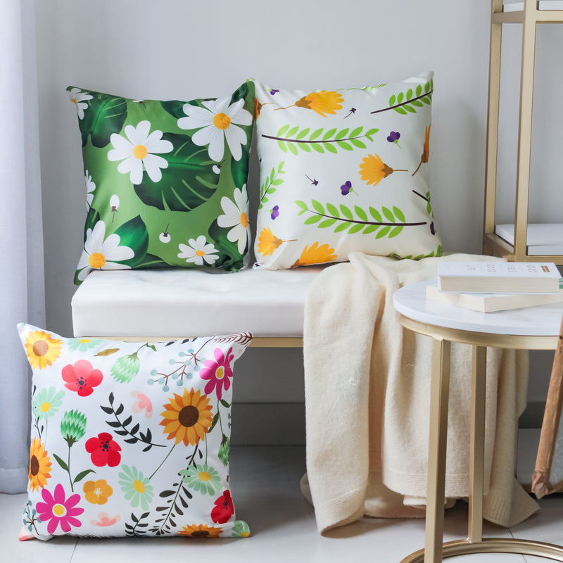 Flower Design Cushion Cover