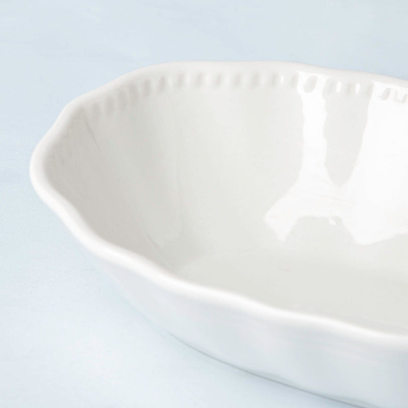 Serena Oval Snack Bowl White 8 Inch 350 ml - Bowl,ceramic bowl, snack bowls, curry bowl, popcorn bowls | Bowls for dining table & home decor