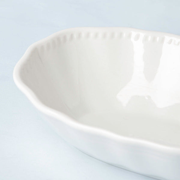 Serena Oval Snack Bowl White 8 Inch 350 ml