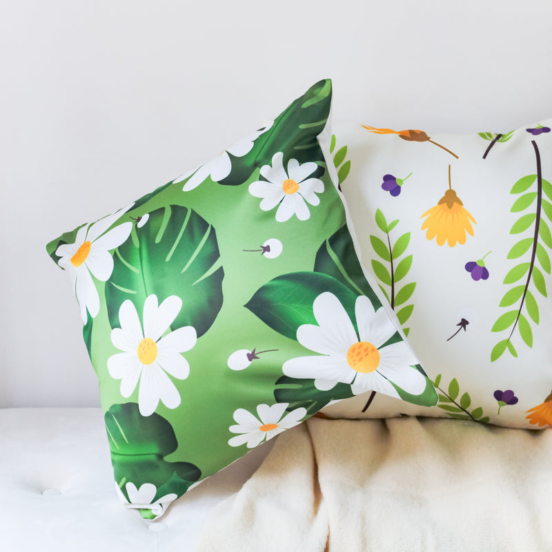 Flower Design Cushion Cover