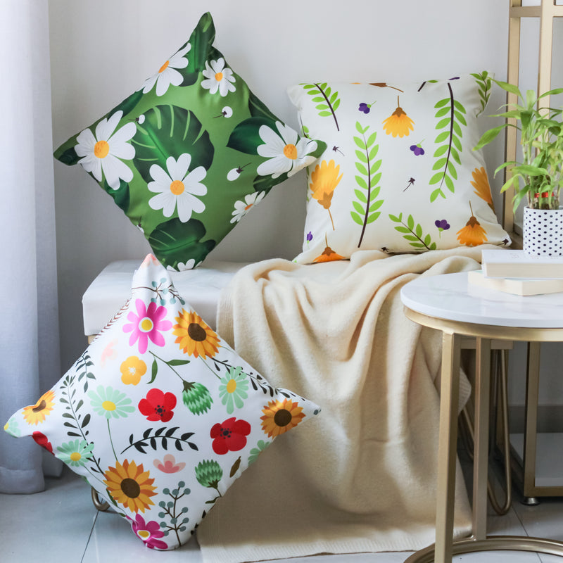 Flower Design Cushion Cover